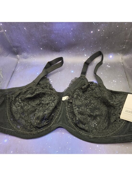 Auden Other - Auden Solid Black w Lace Underwire Full Coverage Unlined Bra 42 D NEW